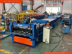 การทดสอบการทํางานของ YX51-316-1000 Decking Roll Forming Machine